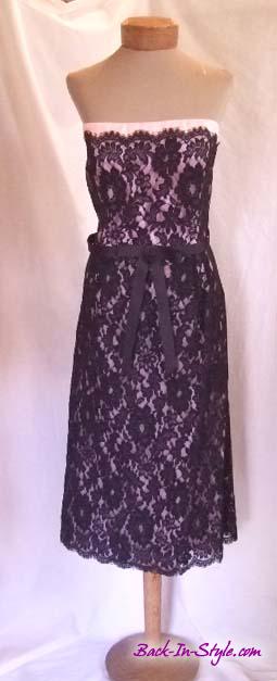 laundry-pink-black-lace-strapless-dress-1