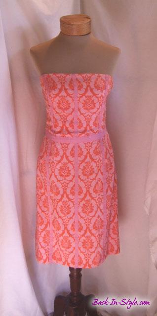 tracy-reese-pink-orange-strapless-dress-1